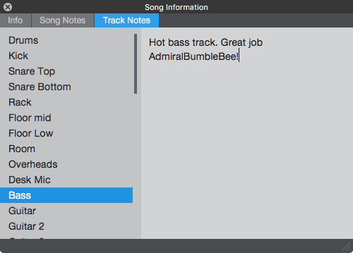 Track Notes